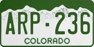 CO license plate ARP236