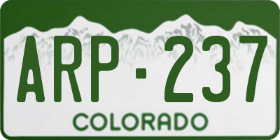 CO license plate ARP237