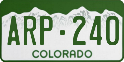 CO license plate ARP240