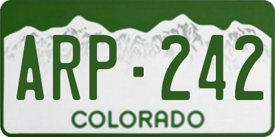 CO license plate ARP242