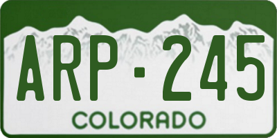 CO license plate ARP245