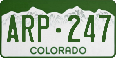 CO license plate ARP247