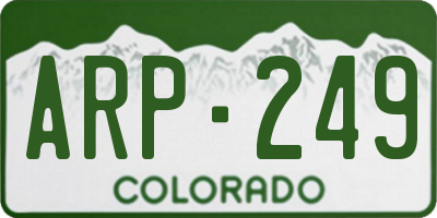 CO license plate ARP249