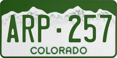 CO license plate ARP257