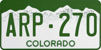 CO license plate ARP270