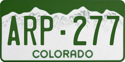 CO license plate ARP277