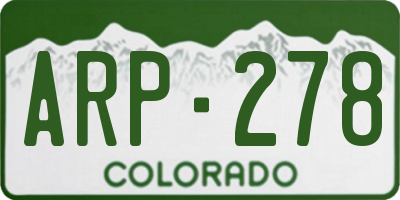 CO license plate ARP278