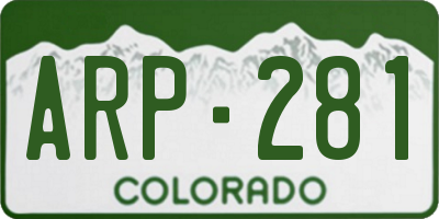 CO license plate ARP281