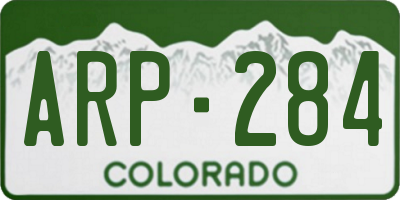 CO license plate ARP284