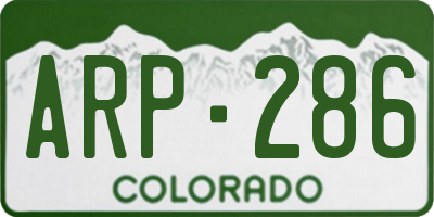 CO license plate ARP286