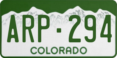 CO license plate ARP294