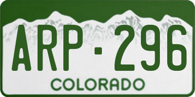 CO license plate ARP296
