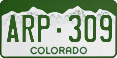 CO license plate ARP309