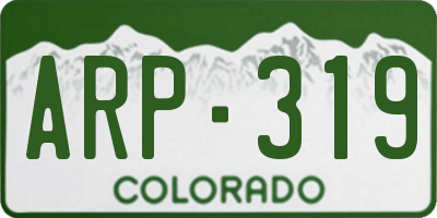 CO license plate ARP319