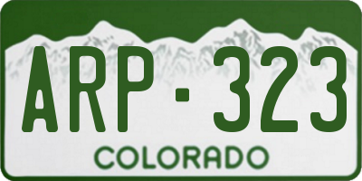 CO license plate ARP323