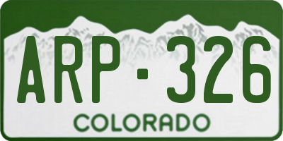 CO license plate ARP326