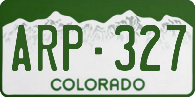 CO license plate ARP327