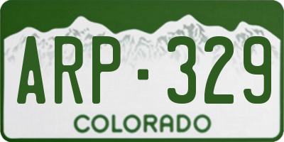 CO license plate ARP329