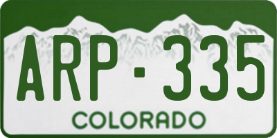 CO license plate ARP335