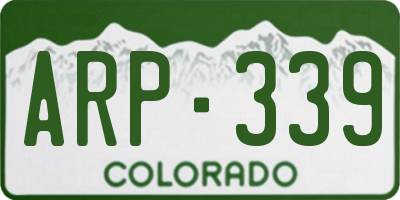 CO license plate ARP339