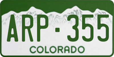 CO license plate ARP355