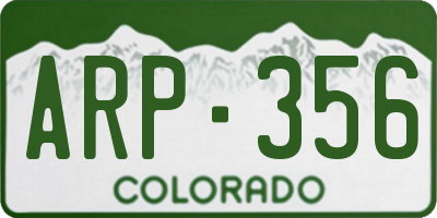 CO license plate ARP356