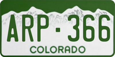 CO license plate ARP366