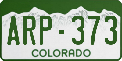 CO license plate ARP373