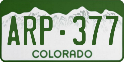 CO license plate ARP377