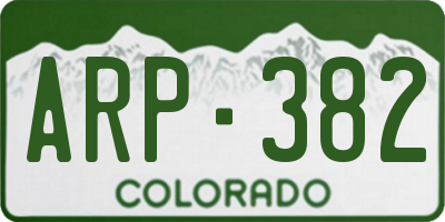 CO license plate ARP382