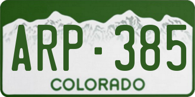 CO license plate ARP385