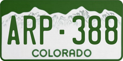CO license plate ARP388