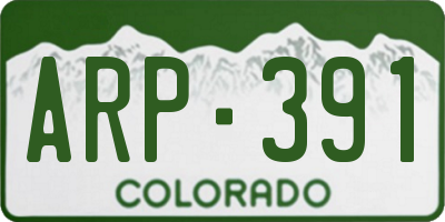 CO license plate ARP391