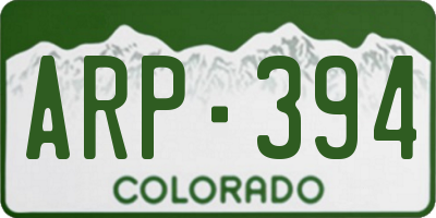 CO license plate ARP394