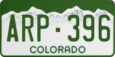 CO license plate ARP396