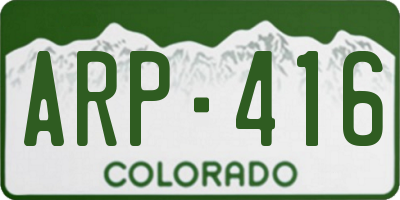 CO license plate ARP416