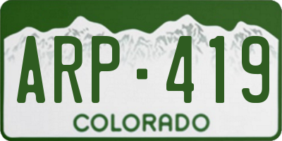 CO license plate ARP419