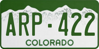 CO license plate ARP422