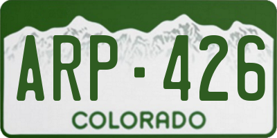 CO license plate ARP426