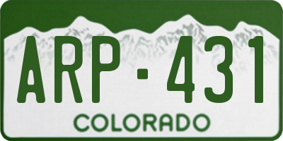 CO license plate ARP431
