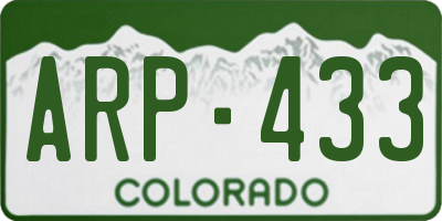 CO license plate ARP433