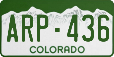 CO license plate ARP436