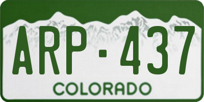 CO license plate ARP437