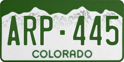 CO license plate ARP445