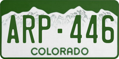 CO license plate ARP446