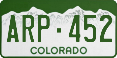 CO license plate ARP452