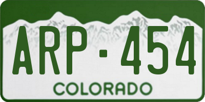 CO license plate ARP454