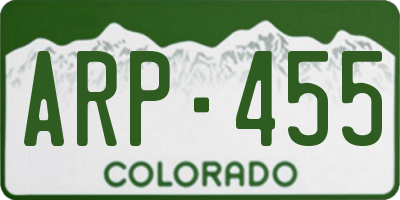 CO license plate ARP455