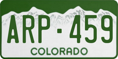 CO license plate ARP459