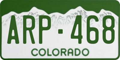 CO license plate ARP468